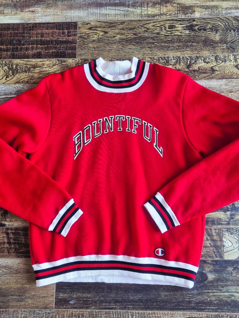 Vintage'90s Champion Made in USA Bountiful Reverse Weave Fleece Sweatshirt Red